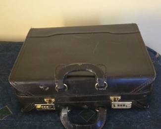 Vintage Leather Briefcase with Combination Locks