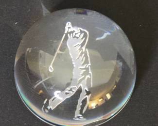 Jonal Lead Crystal Golf Paperweight