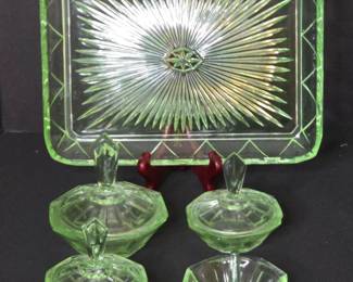 Vintage Uranium Glass Dishes