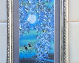 Set of 4 Japanese Style Water Color Painting depicting the Seasons