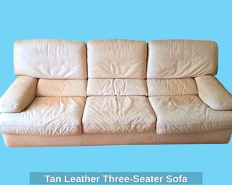 Tan Leather3 Seater Sofa