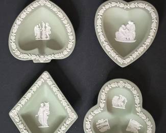 Vintage Wedgewood Jasperware Playing Card Trinket Dishes