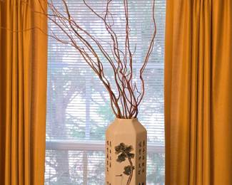 Chinese Porcelain Vase with Crane and Pine Tree Motif