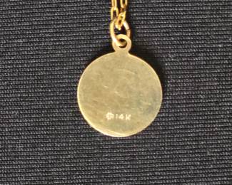 14K Yellow Gold St Jude Thaddeus Medal and Chain