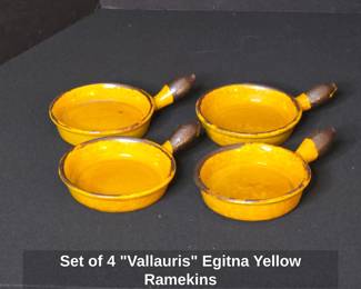 Set of 4 Vallauris Eginta Yellow Ramekins