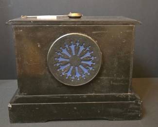 Antique Art Nouveau Mantel Clock with Marble Accents