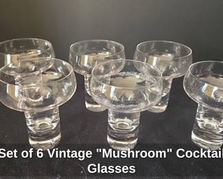 Vintage Mushroom Cocktail Glasses