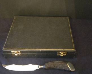 Samuel Peace Sheffield Stag Handle Steak Knife Set
