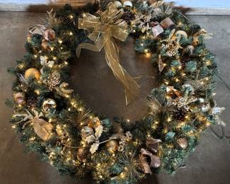 Large Lighted Christmas Wreath.