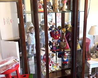 Very nice size curio/display cabinet.  Mirror back with three glass shelves.                                                                                                 $150.00 BUY IT NOW! Call Jan at 314-960-5700 to purchase.  