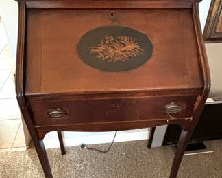 Antique desk/secretary with skeleton key.                                               BUY IT NOW! $125.00 Call Jan at 314-960-5700 to purchase.  