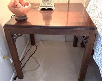 End table.  We have a matching coffee table.  27"square x 24H