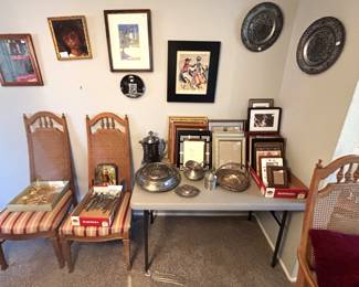 Flatware, silverplate and frames.