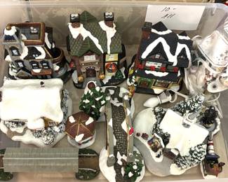 Electric village Christmas decor.