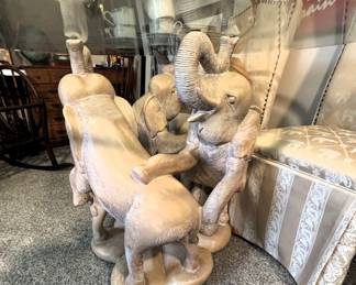 Great unique beveled glass elephant base table.                                         BUY IT NOW! $150.00 Call Jan to purchase. 314-960-5700                  48D x 31H