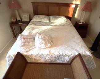 Very nice queen size bed and bench.