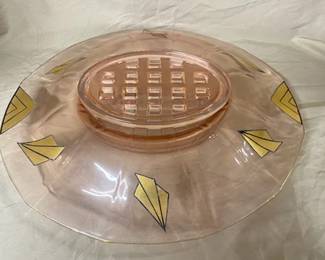 Lg. Pink Art Deco Flower Frog 