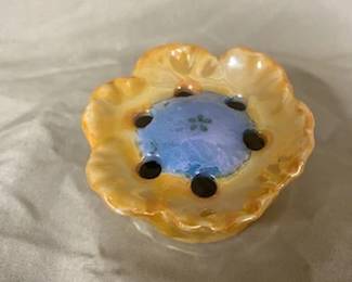 Small Gold & Blue Flower Frog -Japan 