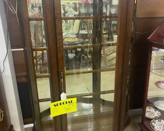 Oak Serpentine Curved Glass China 