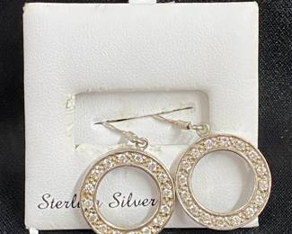 Sterling Earrings w/Diamonds