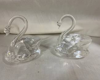 2-Swarouski Crystal Swans 