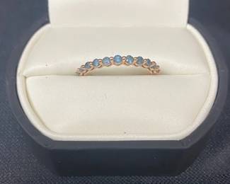 Blue Topaz Ring w/10KT Rose Gold-SOLD