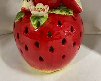 Ceramic Strawberry/Apple Flameless Candle Luminary