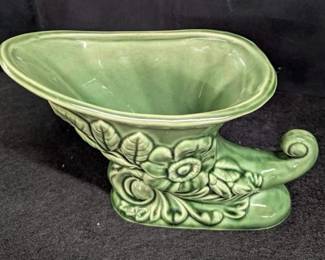 Green Pottery Cornucopia -SOLD