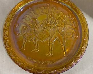Marigold Carnival Glass Bicentennial Plate 