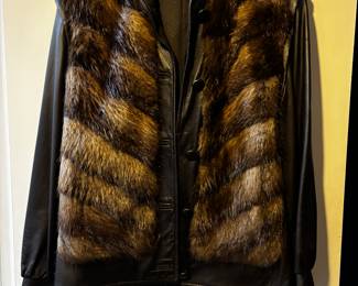 Beaver and leather jacket