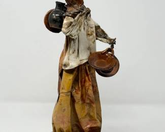 85 VintageEuropeanFolkArtFigurativeSculptureHandcrafted