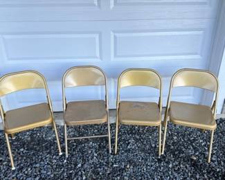 29 GoldColoredSteelFoldingChairs