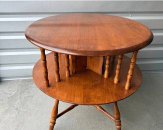 3 VintageEthanAllenTwoTierRoundTable