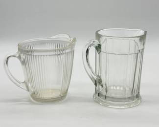 119 VintageClearGlassBeerMugPitcher