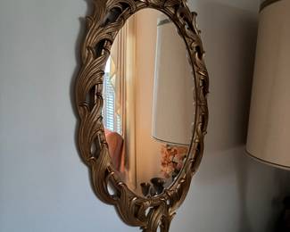 VTG Hollywood regency oval mirror by Turner Accessories Inc 