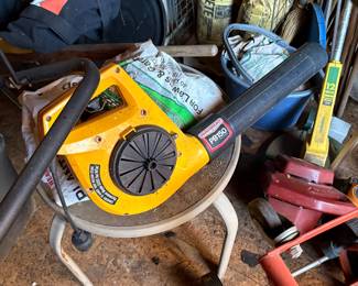 Blowers, hand tools, Craftsman lawn mower, pressure washer, dolly, wheel barrow, hoses, more