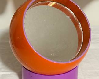 Vintage “space age” mirror w storage base