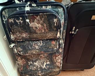 Vintage tapestry rolling suitcase/carry on