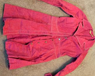 Vintage ‘60s/70s red denim button up dress