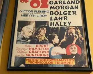 Reproduction framed movie poster