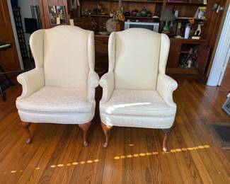 Pair of Cream wing chairs