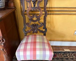 Pair of antique  Victorian Rococo Revival chairs 