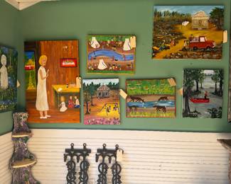 Large collection of outsider art by Toby Hollinghead of Opp Alabama