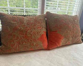 Vintage Velvet Shams with lace overlay