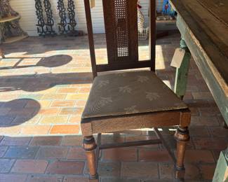 Set of 6 antique Oak chairs with caned backs 