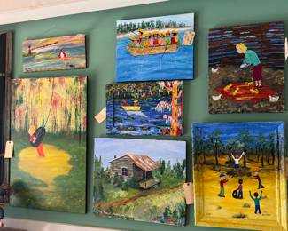 Large collection of outsider art by Toby Hollinghead of Opp Alabama