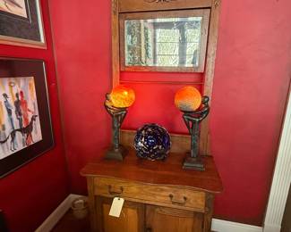 Pair of Art Deco Style Bronze Lamps