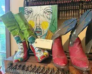Alabama Artist Michael Banks Art  and painted boots