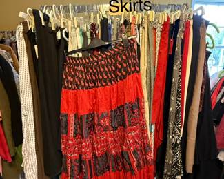 skirts- linen, solid, cotton printed, solids Sizes L and XL