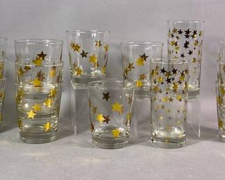 Vintage Gold Star Glass Tumblers